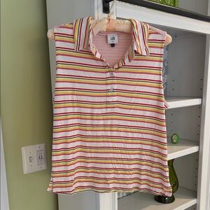 CAbi Striped Sleeveless Top - Pink, Green, White